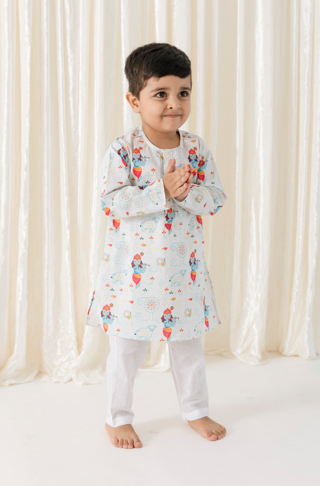 Cotton White Kids Kurta Pyjama Set at Rs 180/set in New Delhi | ID