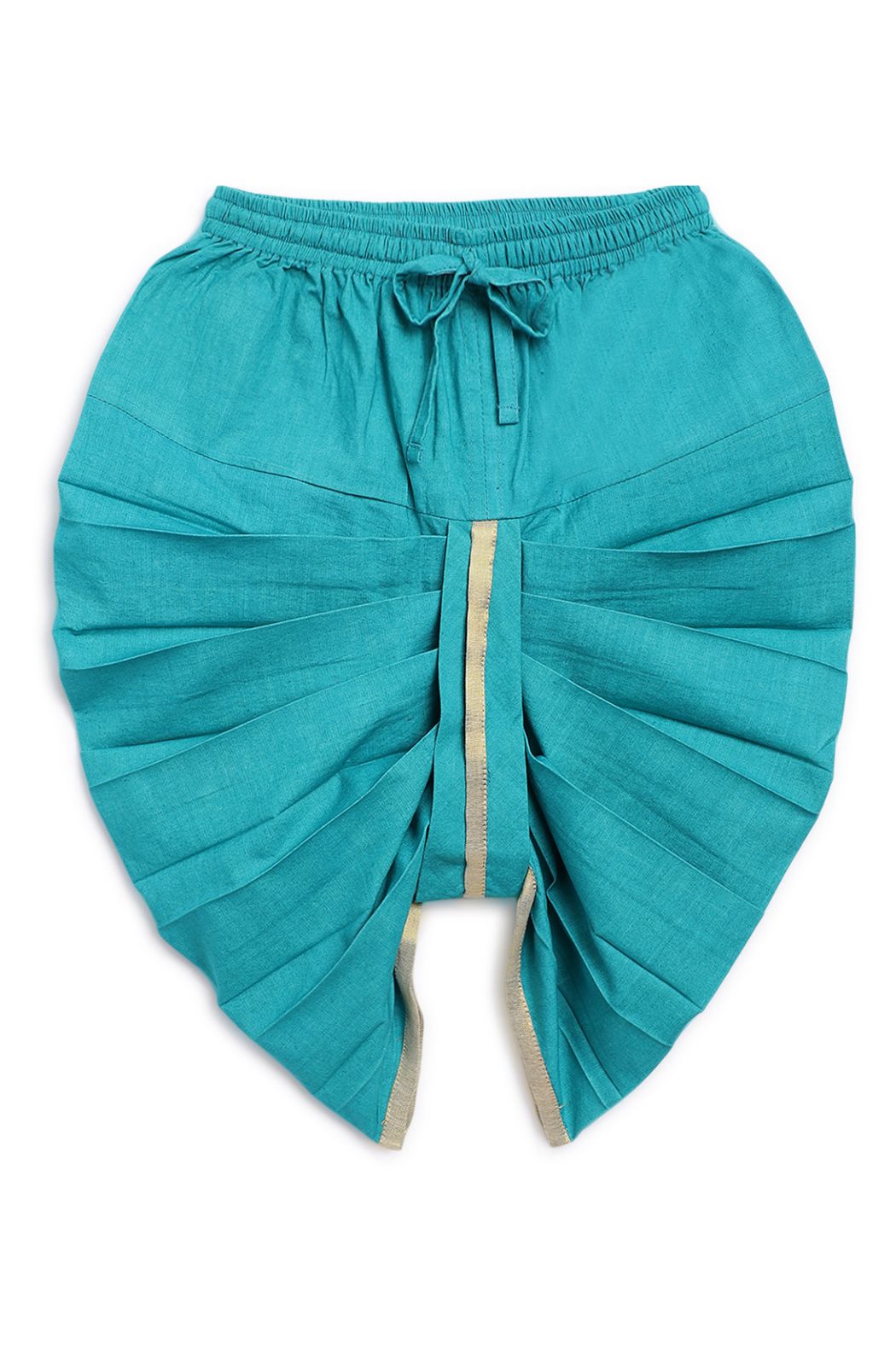 Orange Teal Dhoti Set