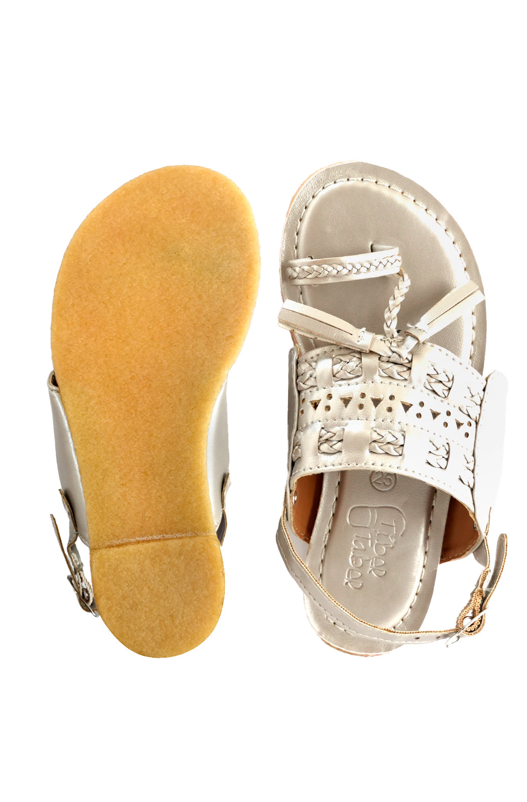 Twirly Toes Kolhapuri Sandals - Champagne