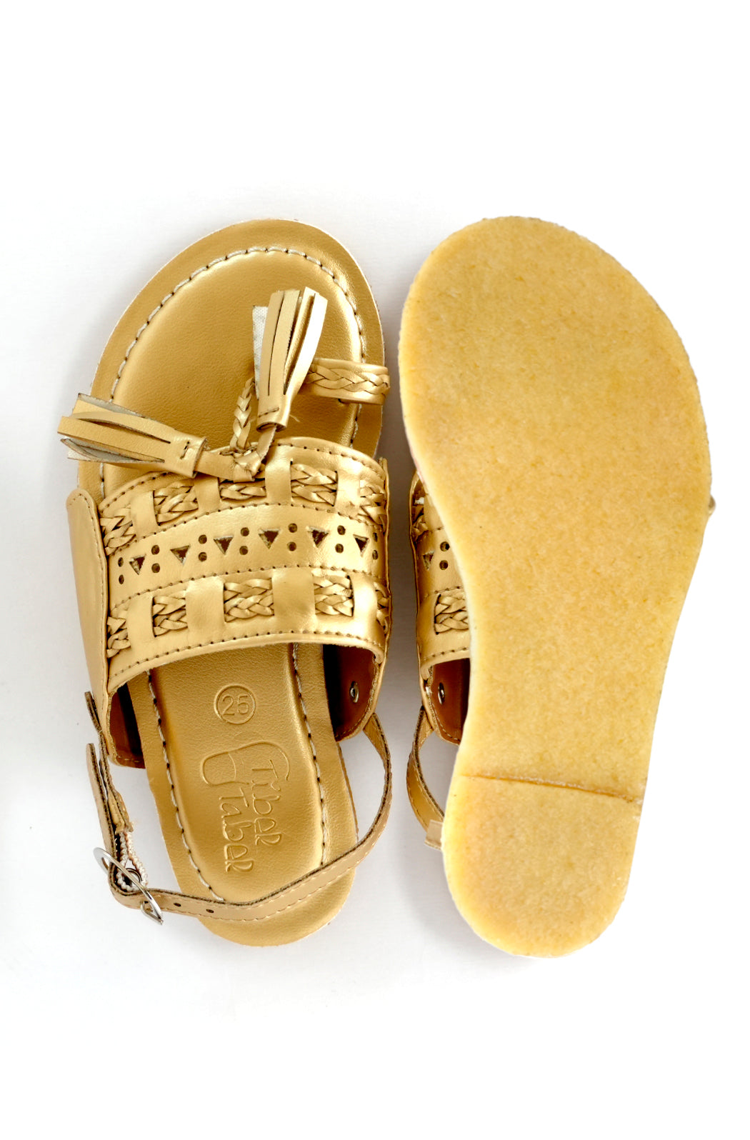 Twirly Toes Kolhapuri Sandals - Golden