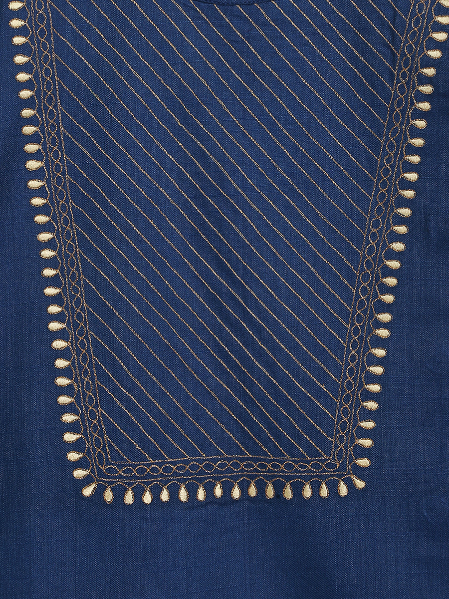 Boys Silk Blue Dhoti Set