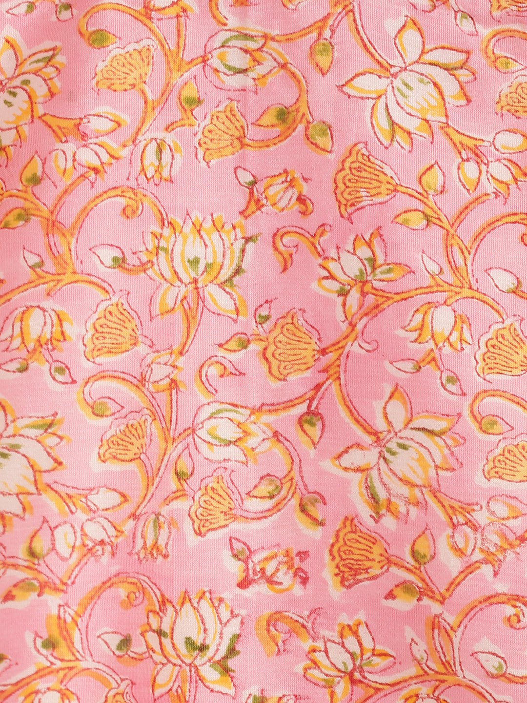 Girls Pink Lotus Print Suit Set