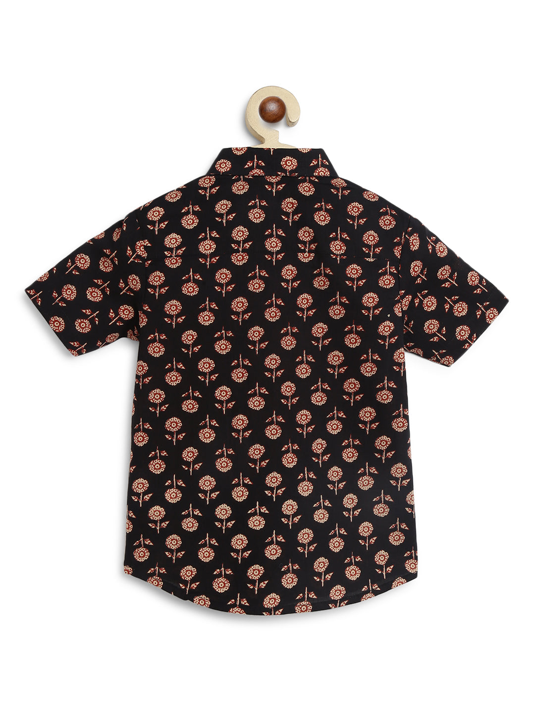 Little Hero Indie Stripe print Cotton Shirt - Black