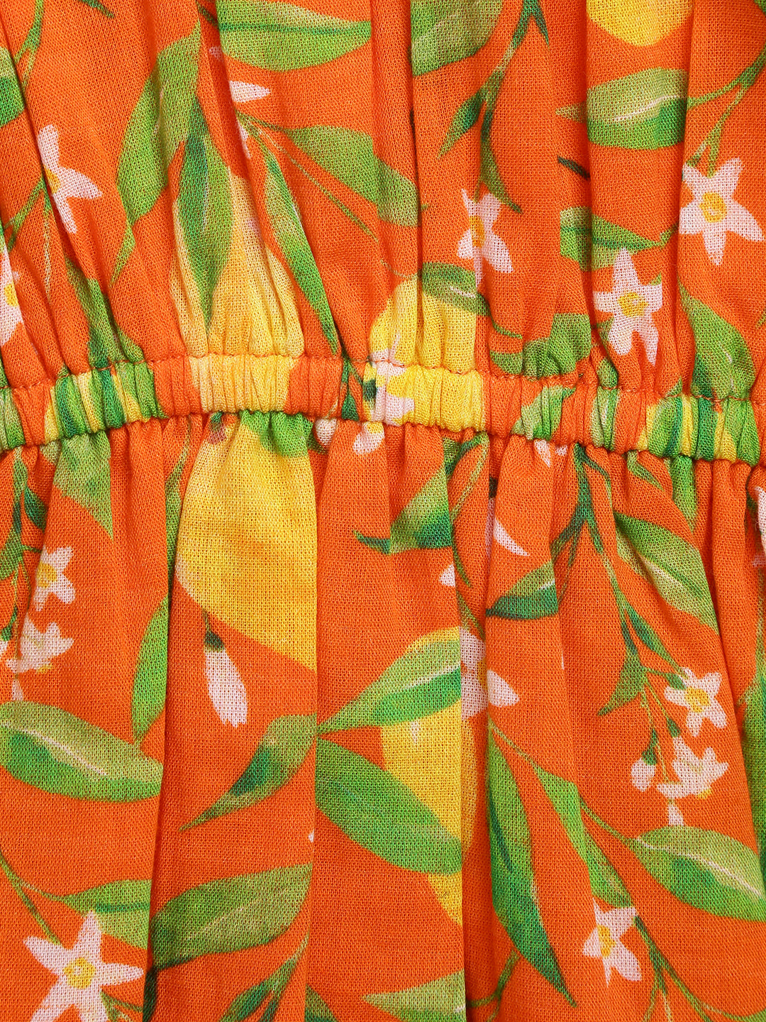 One Shoulder Mango Dress-Orange