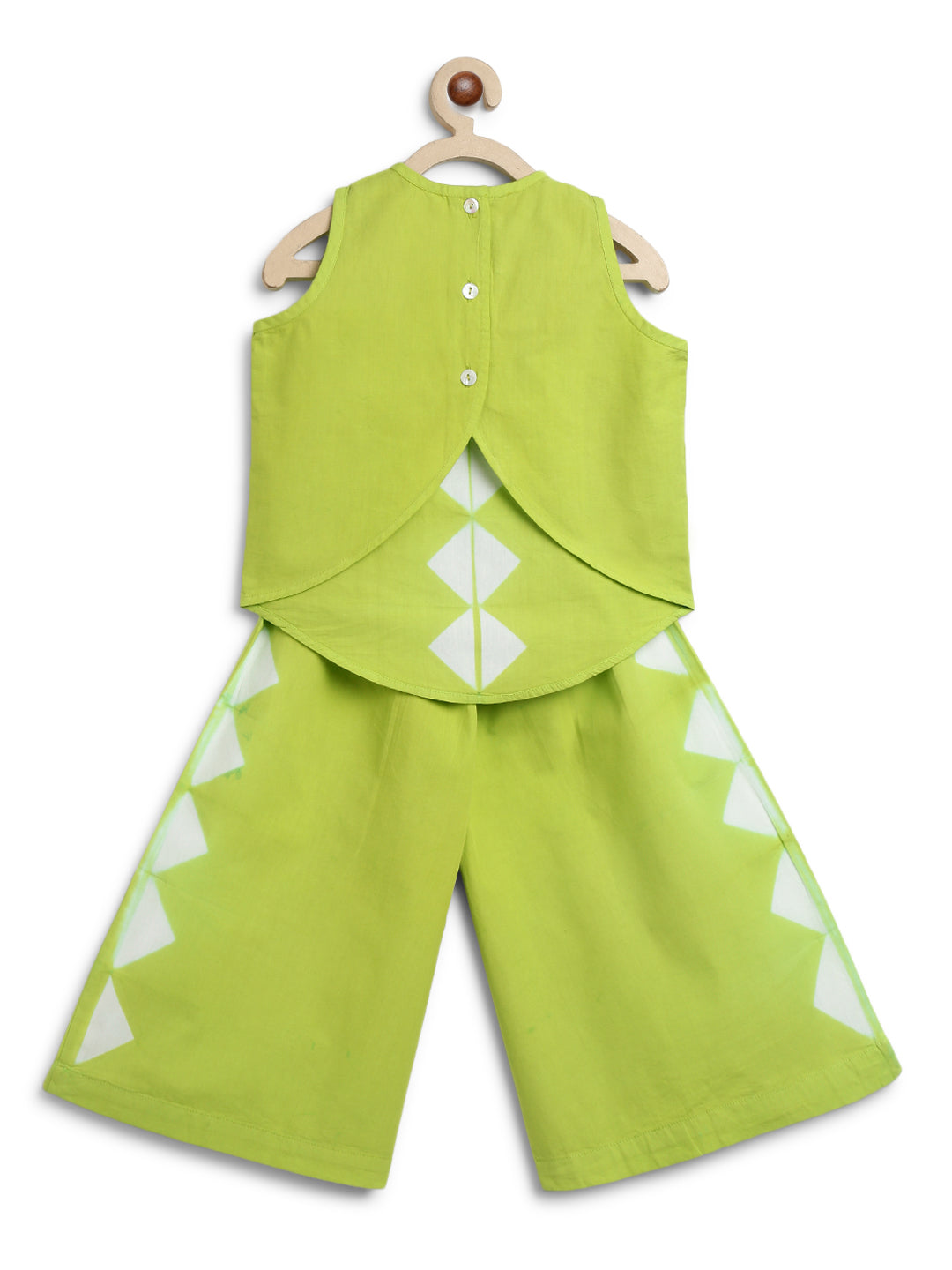 Twisty Triangle Girl Coord Set - Green