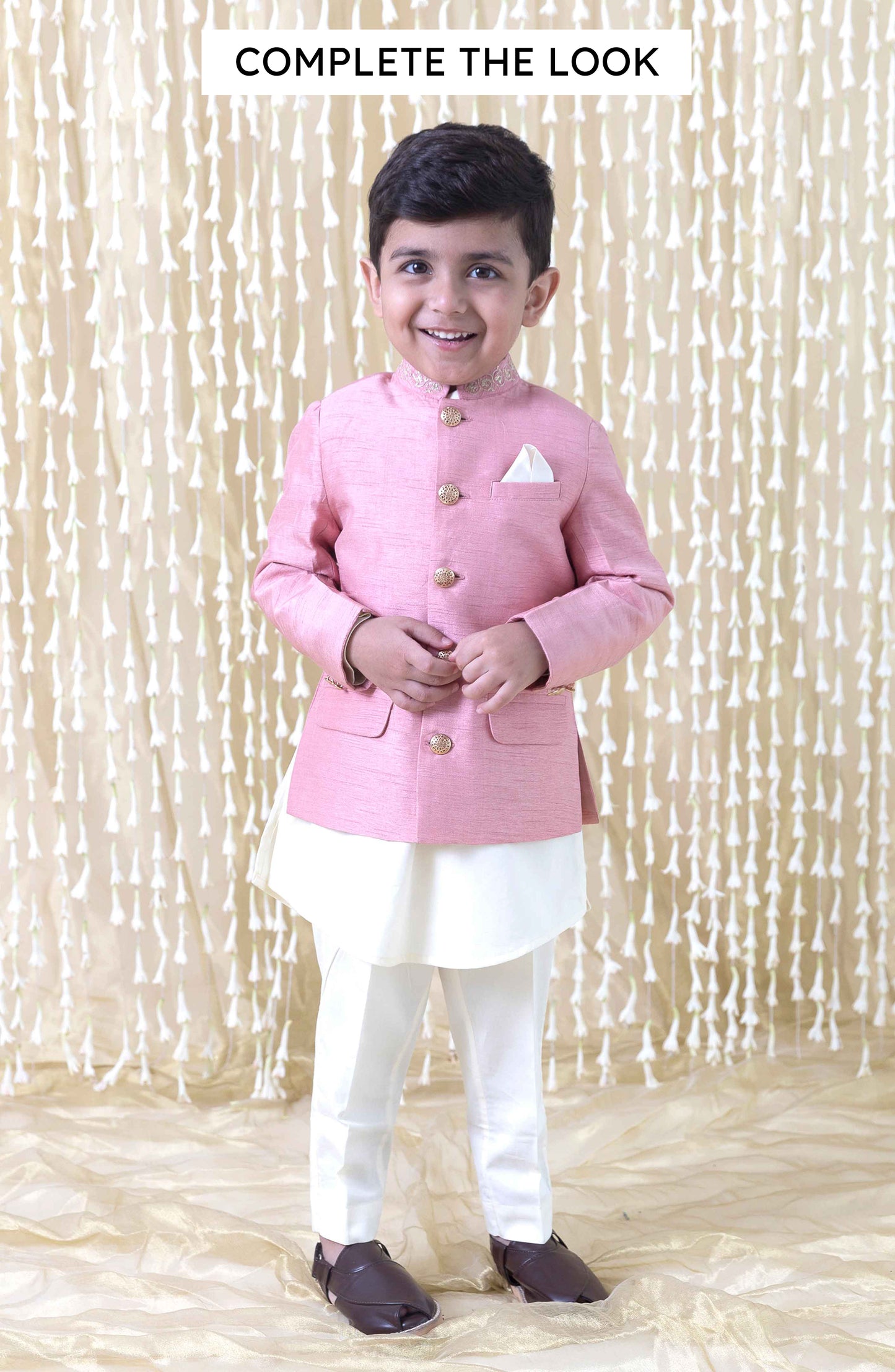 Nazaqat Bandhgala for Boys - Pink