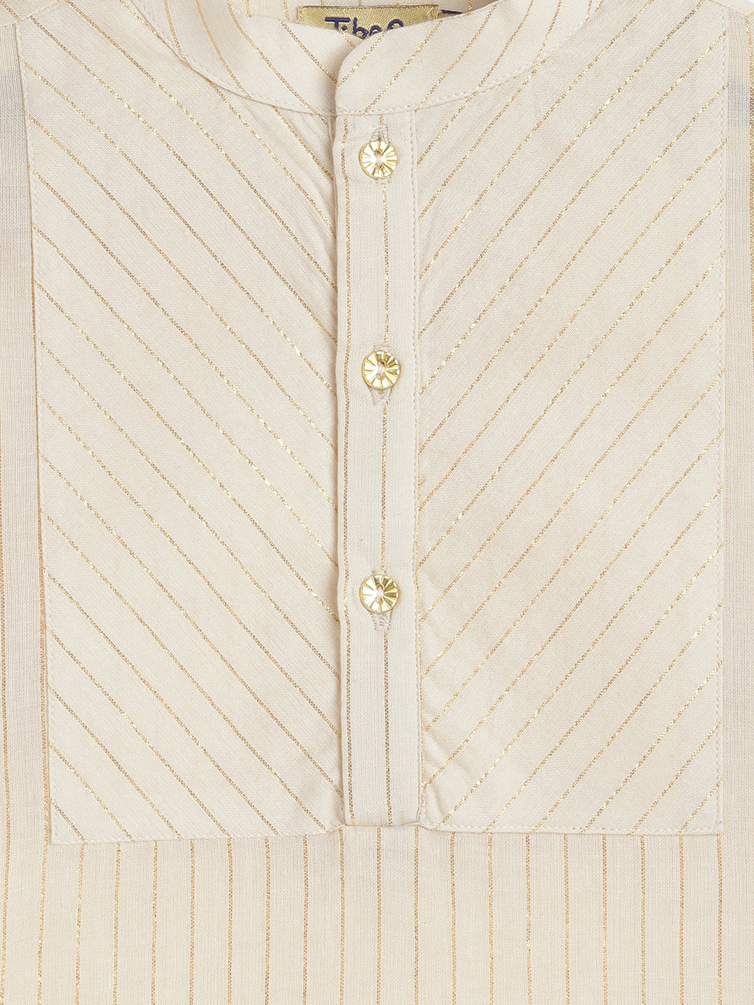 White and Gold Dhoti Kurta Set
