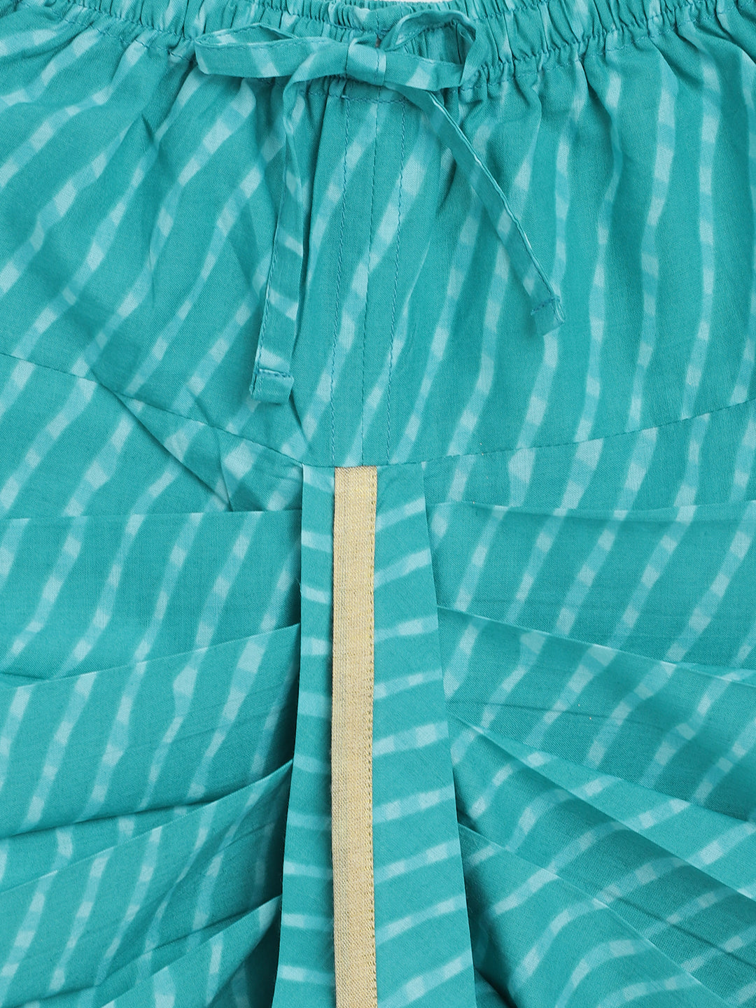 Baby Boy Leheriya Embroidered Dhoti Kurta Set - Blue