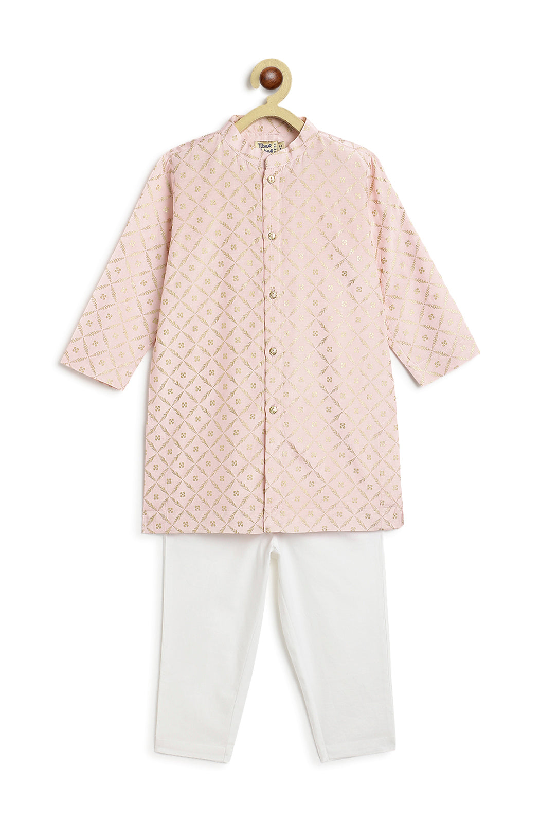 Rajmahal Kurta Set For Boys - Pink