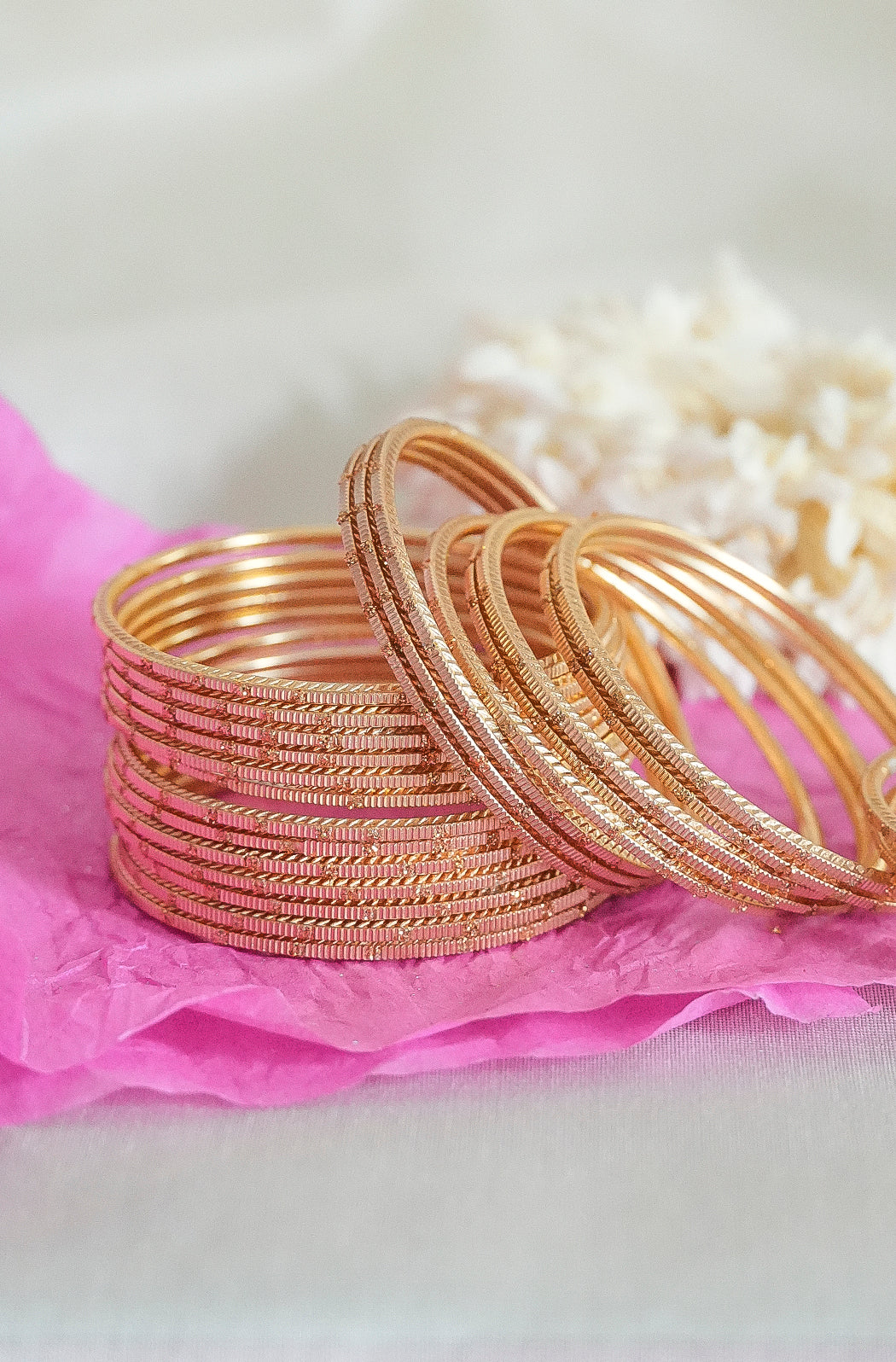 Golden Dot Glitter Bangles