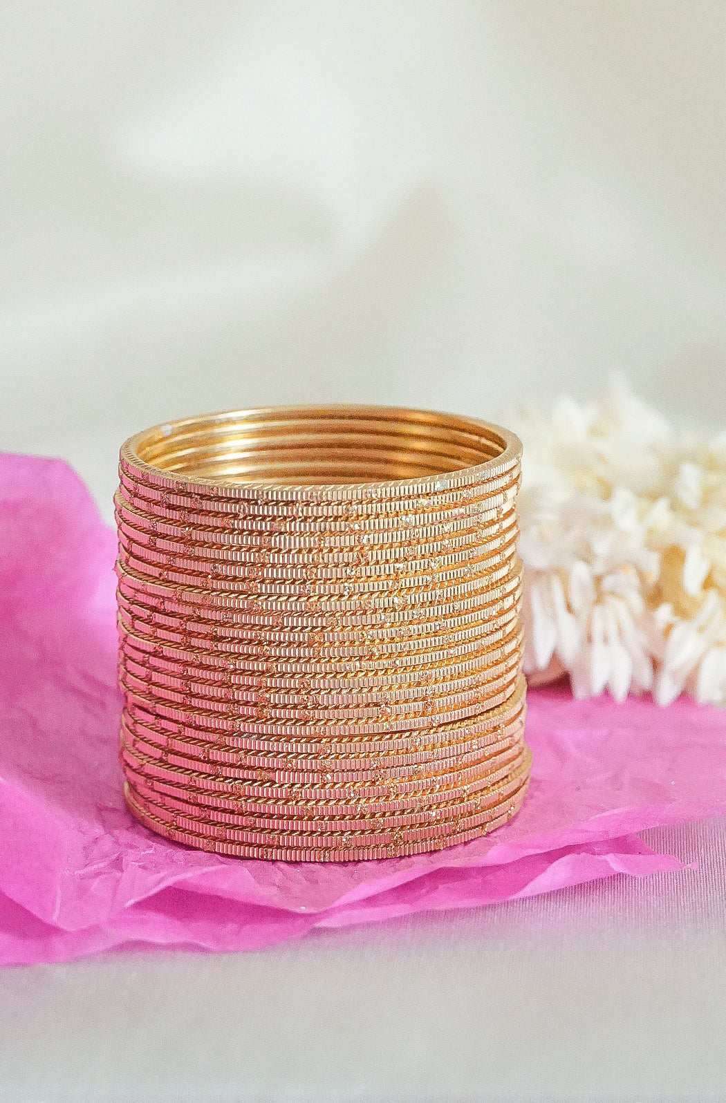 Golden Dot Glitter Bangles