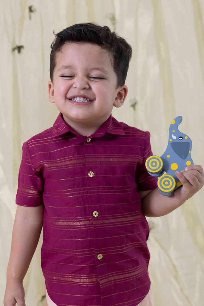 Buy Chhota Rajni Mundu Set - Purple
