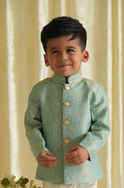 Raja Saheb Bandhgala Set - Blue