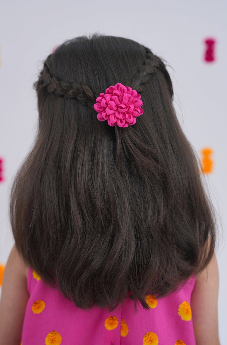 Genda Phool Hair Tie- Pink