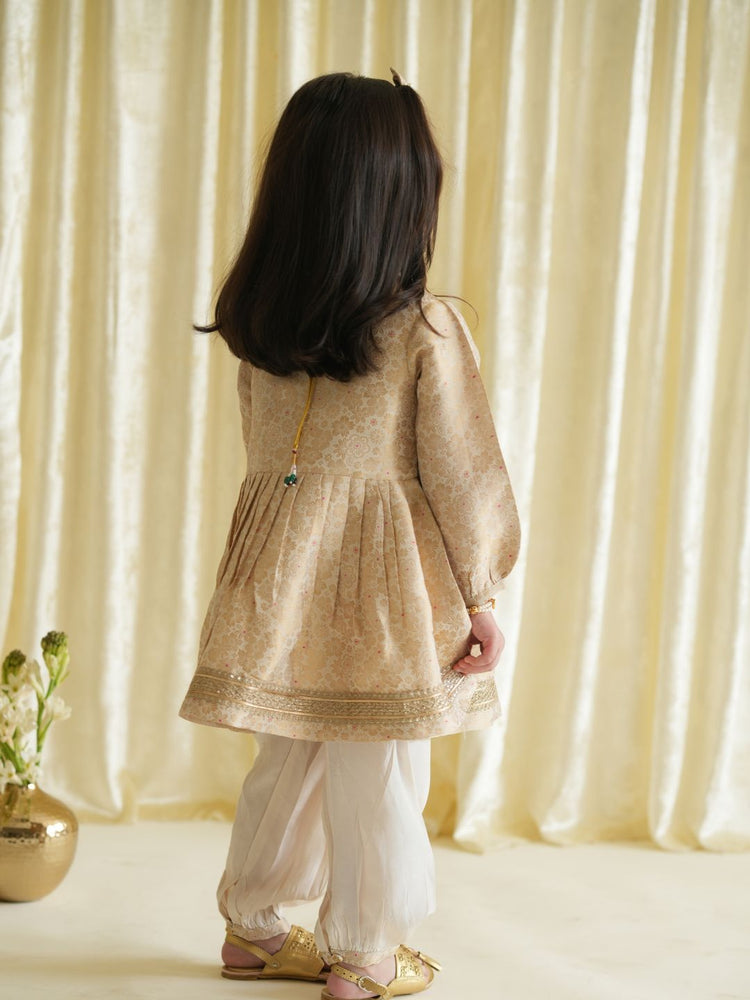 Rajkumari Angrakha Set - Cream