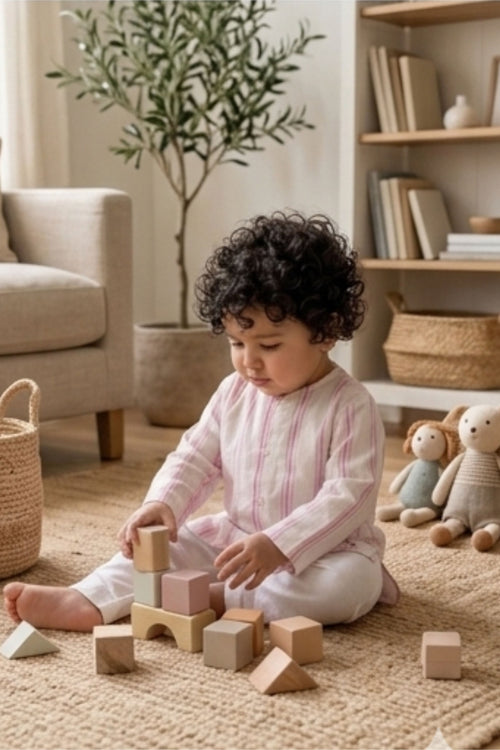 Pink Stripes Baby Kurta Set