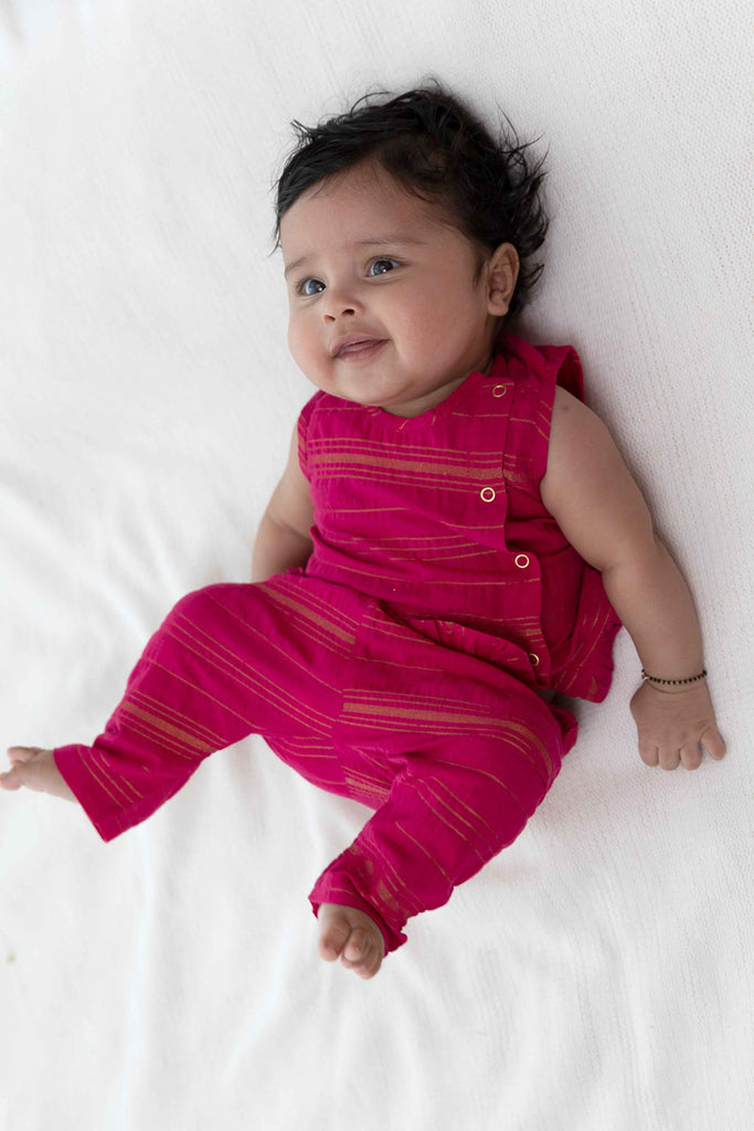 Jamun Chuski Jhabla Set - Pink