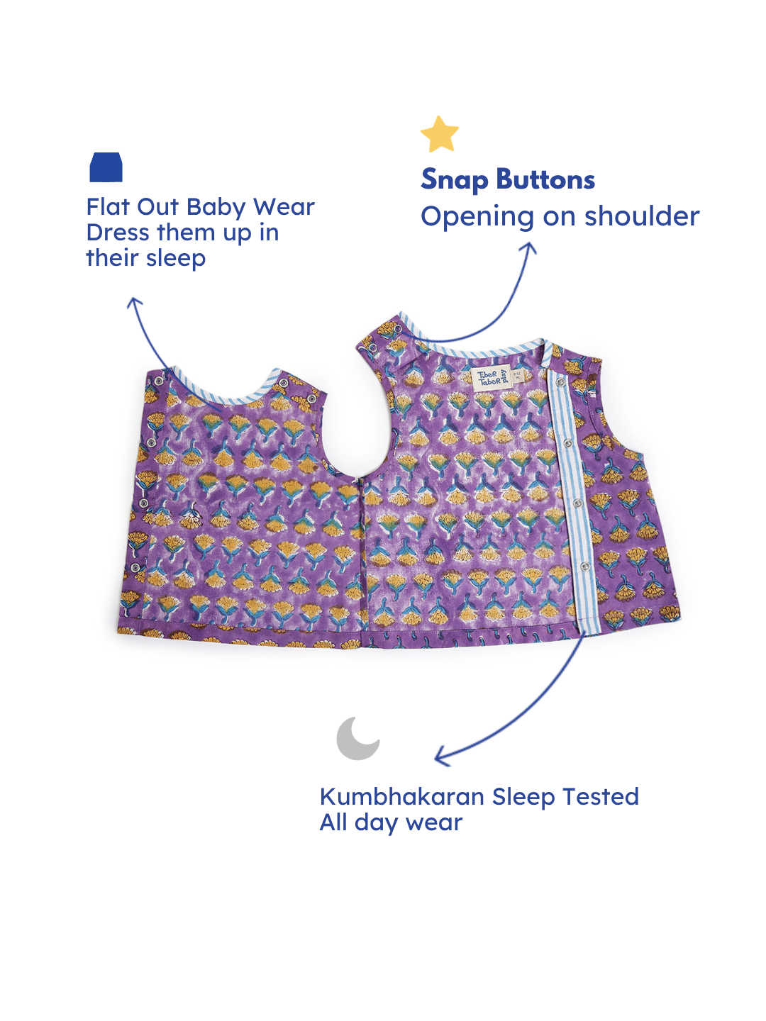 Summer Breeze Jhabla Set - Purple