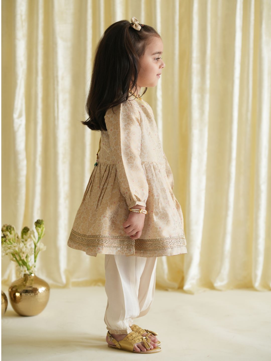 Rajkumari Angrakha Set - Cream