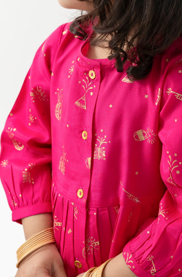 Pataka Baby Girl Angrakha Set - Pink