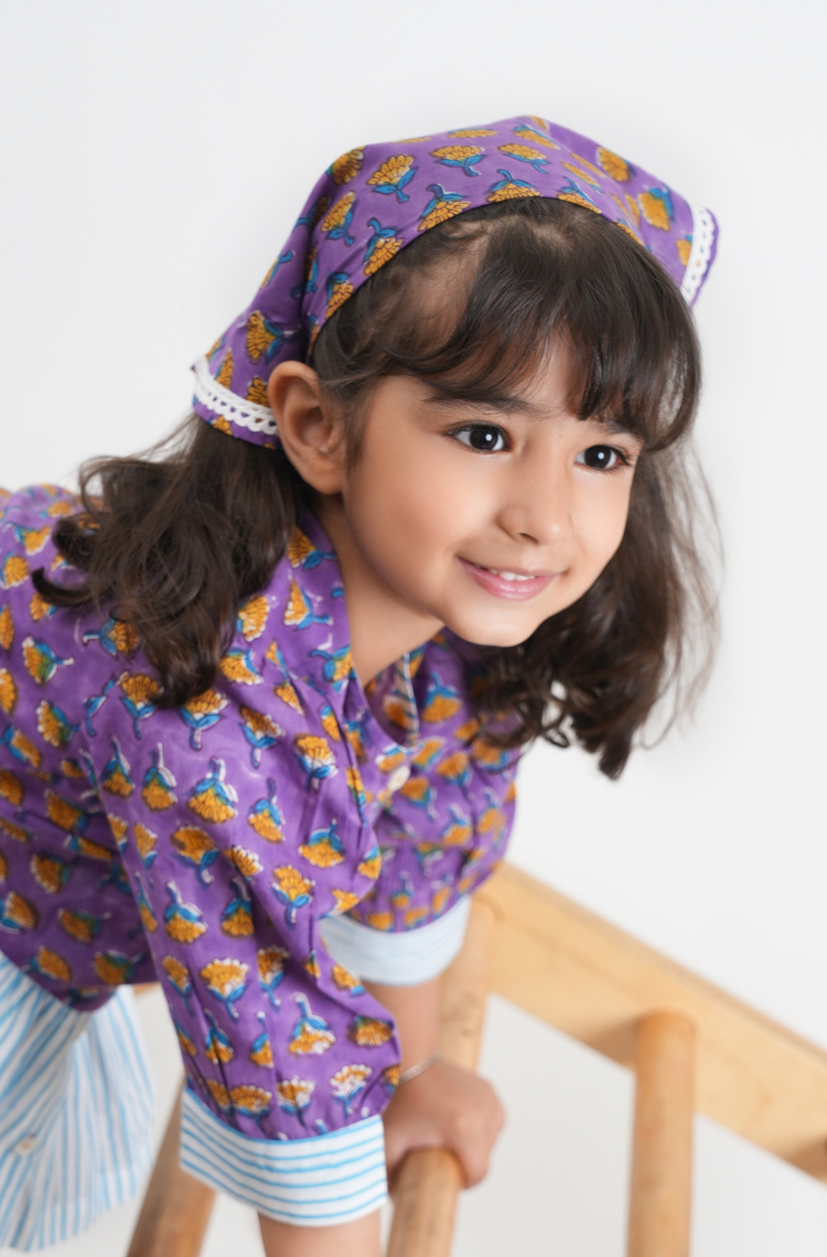 Mini Meadow Bandana- Purple