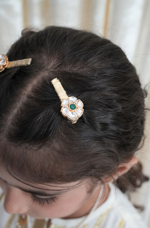 Kundan Pushp Hair Pins