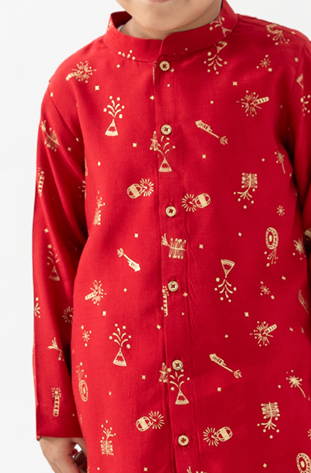 Firecracker Kurta Set Boy - Red