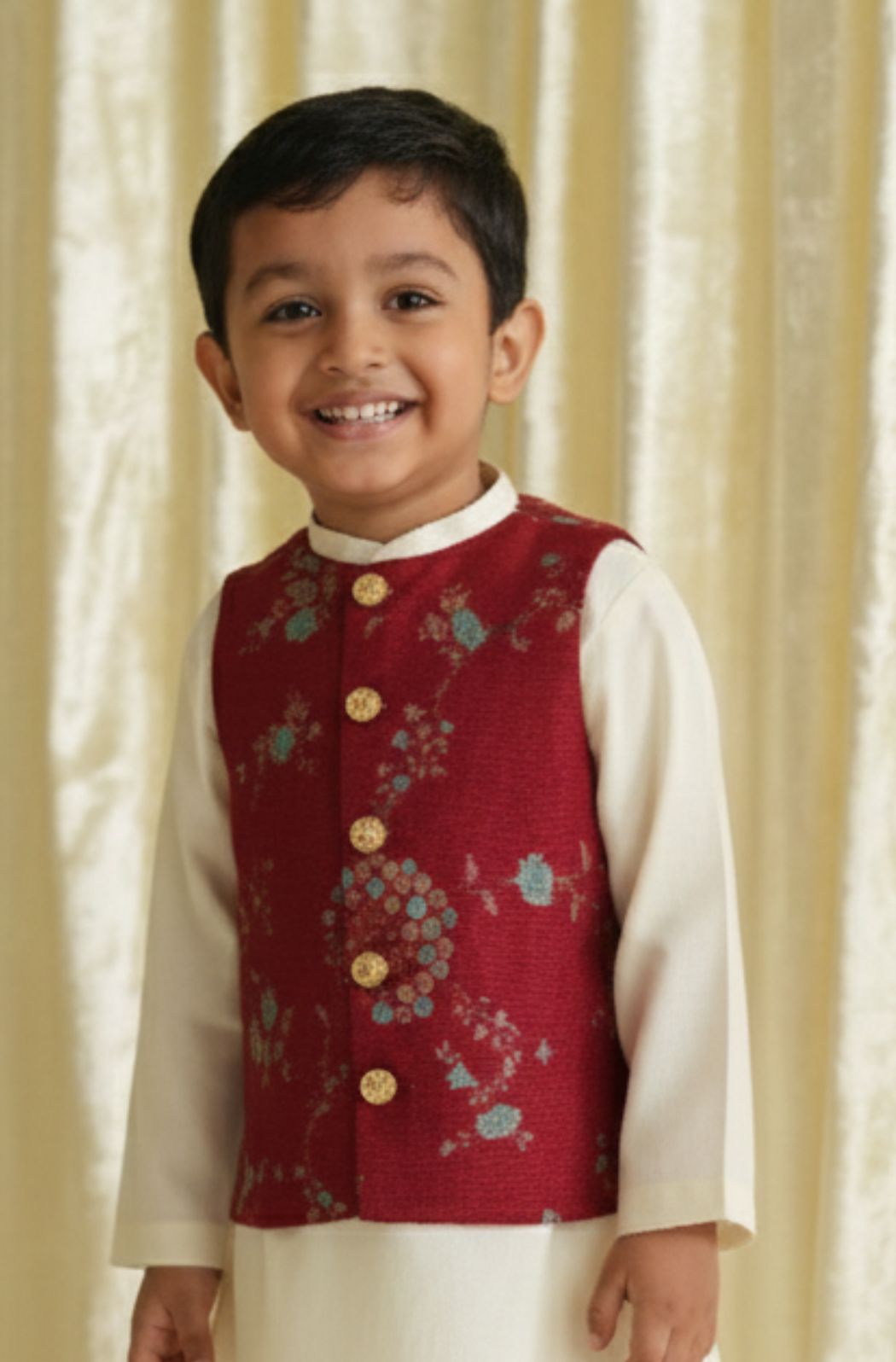 Bagh Bahaar Bundi Jacket - Maroon