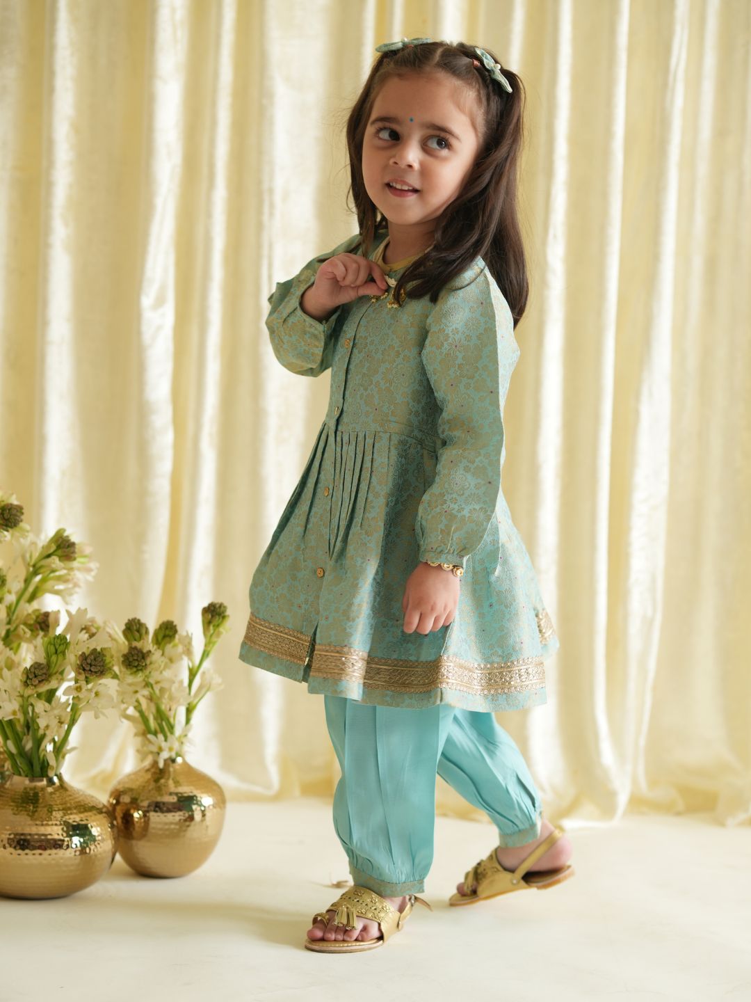 Rajkumari Angrakha Set - Blue