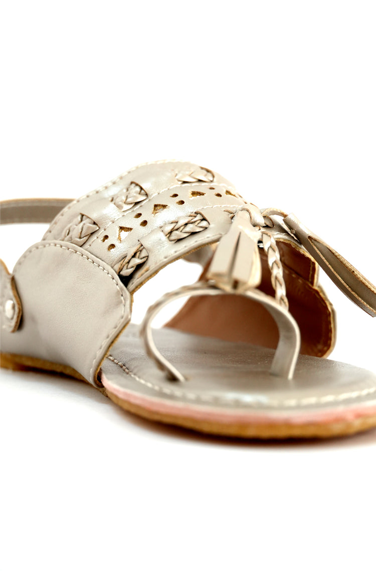 Twirly Toes Kolhapuri Sandals - Champagne