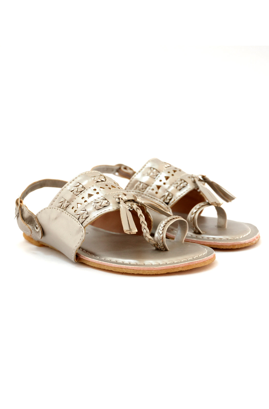Twirly Toes Kolhapuri Sandals - Champagne