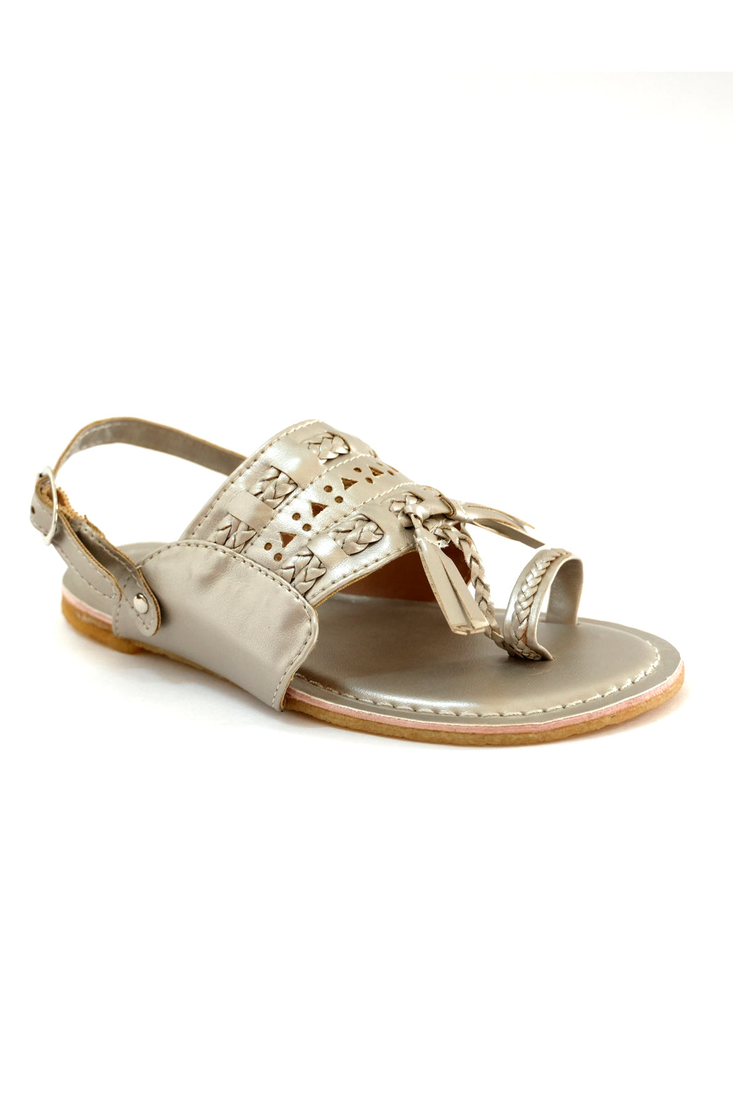 Twirly Toes Kolhapuri Sandals - Champagne