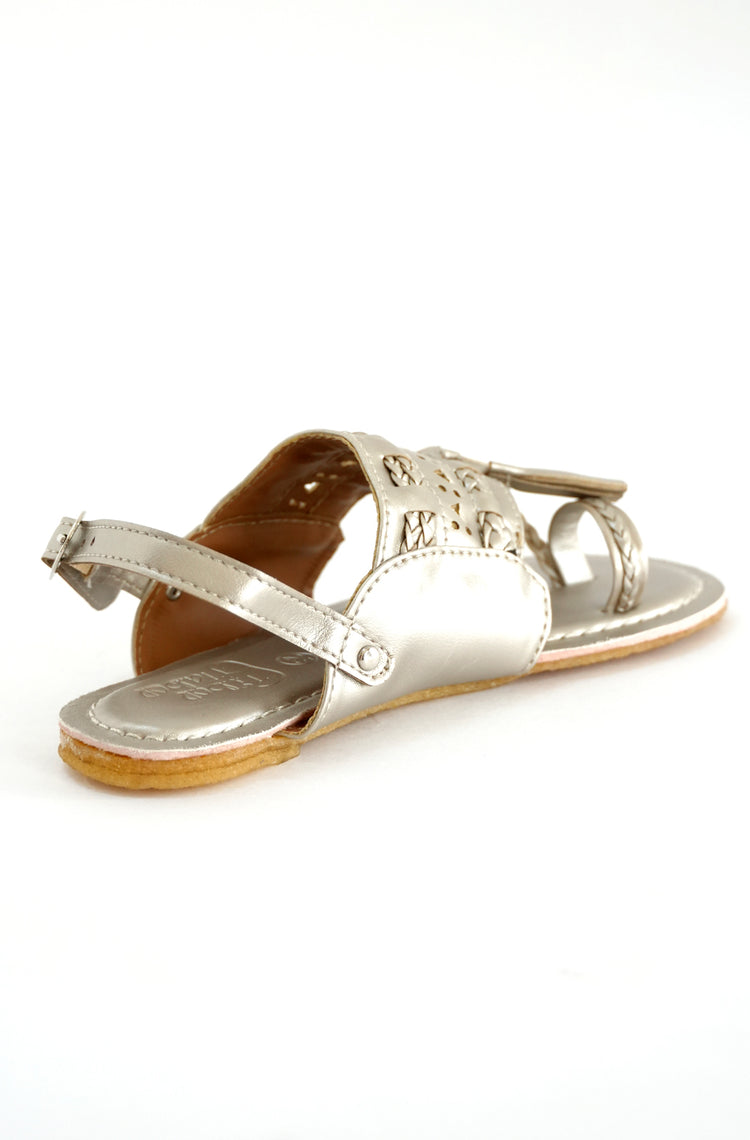 Twirly Toes Kolhapuri Sandals - Champagne