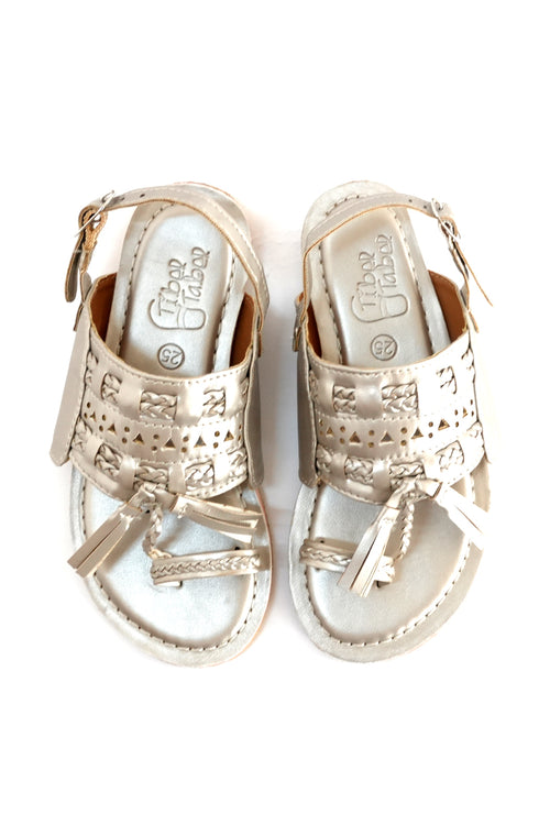 Twirly Toes Kolhapuri Sandals - Champagne