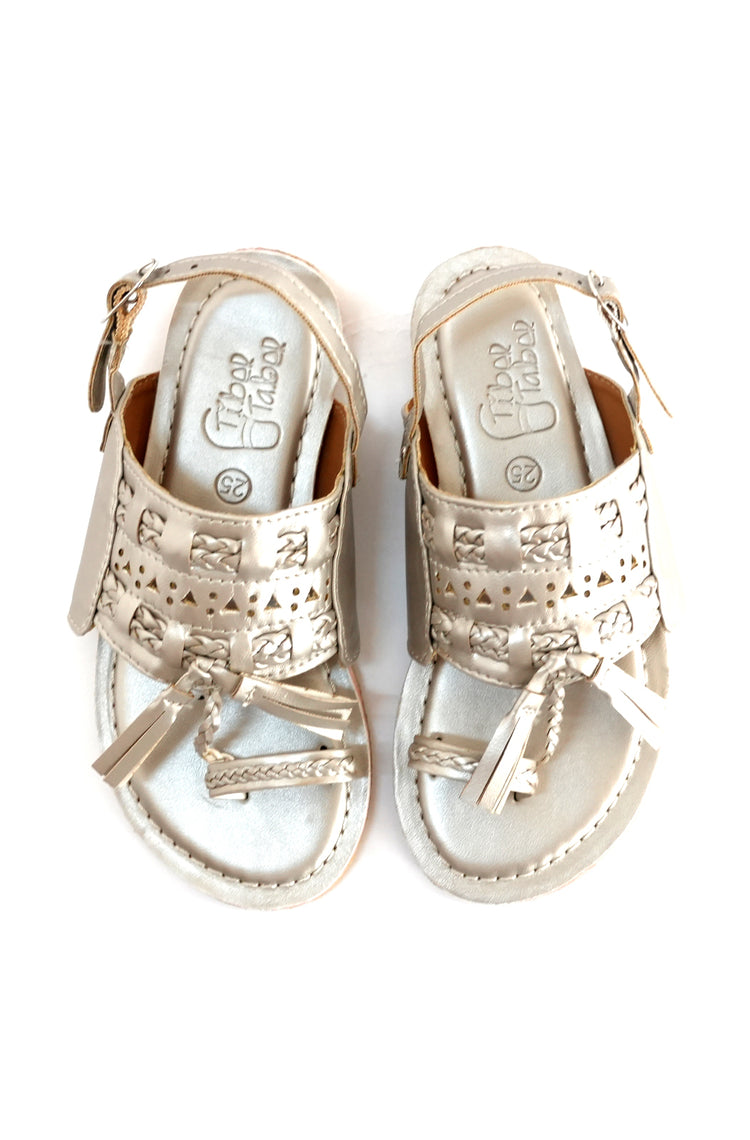 Twirly Toes Kolhapuri Sandals - Champagne