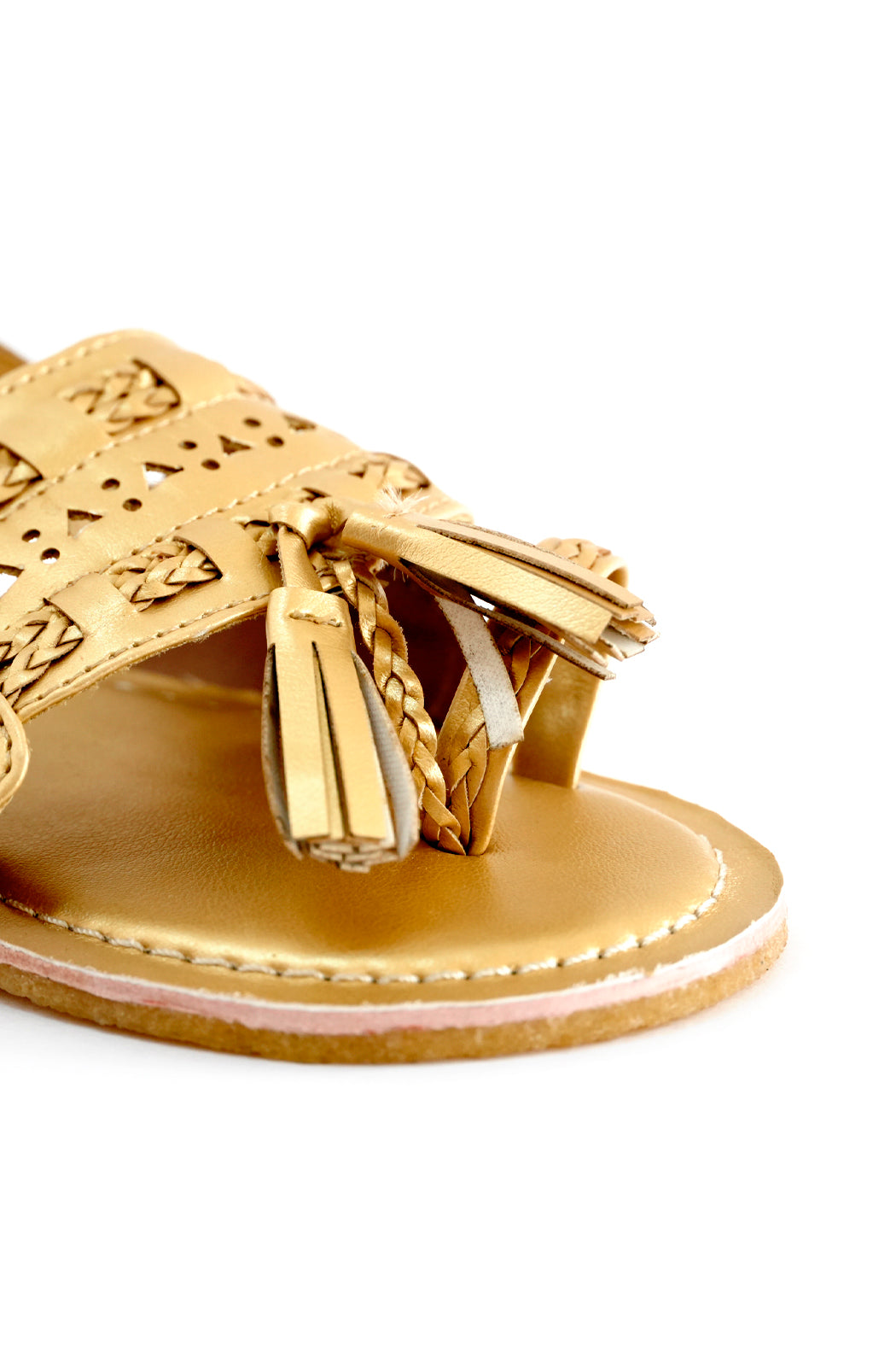 Twirly Toes Kolhapuri Sandals - Golden