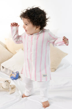 Pink Stripes Baby Kurta Set
