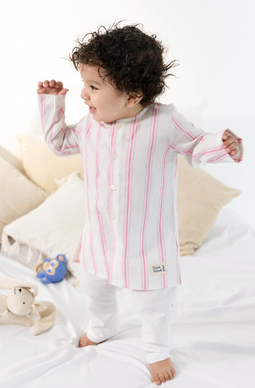 Pink Stripes Baby Kurta Set
