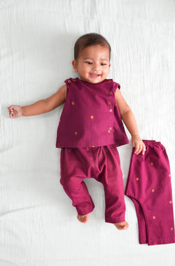 Zari Polka Jhabla Set