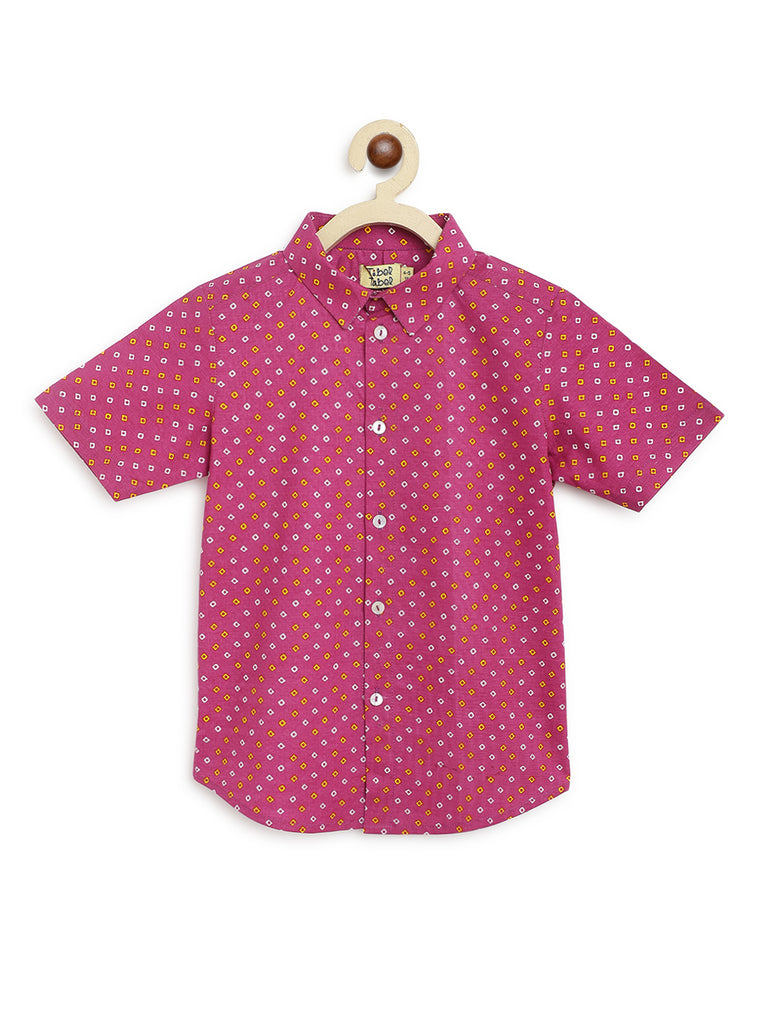Buy 2 Pc Mundu Dhoti Shirt Set-Purple by Tiber Taber Kids