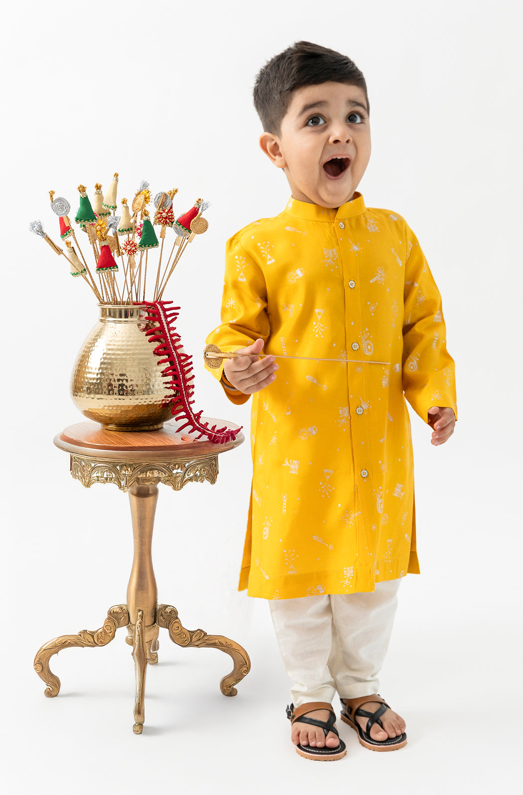 Firecracker Kurta Set Boy - Yellow