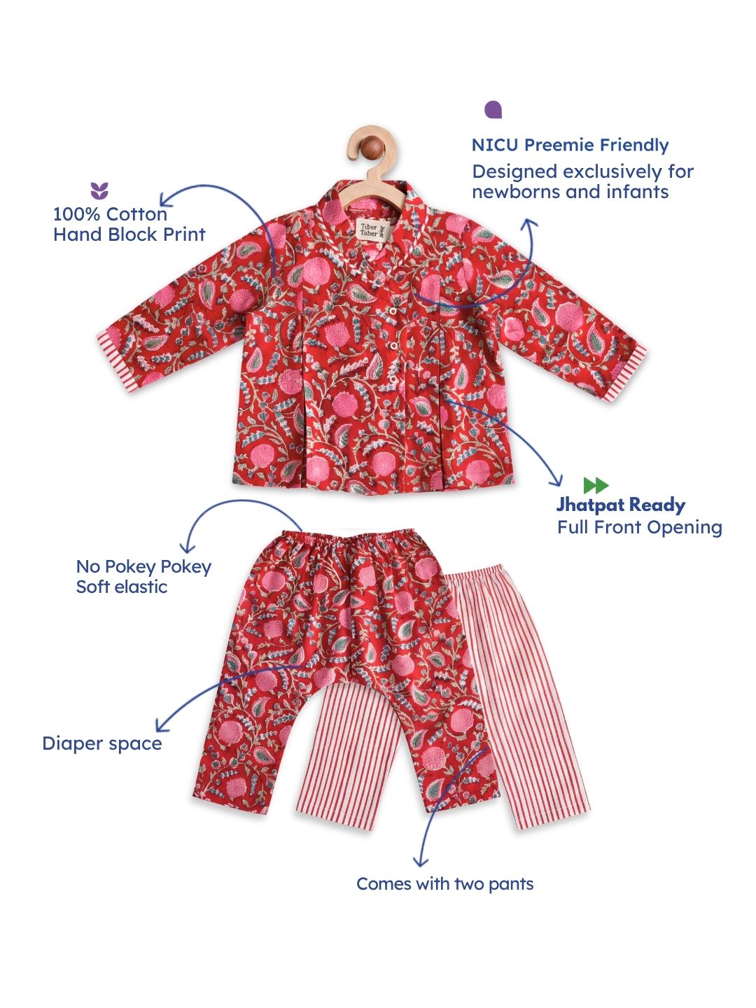 Flowers in bloom Flexi Kimono Set - Red