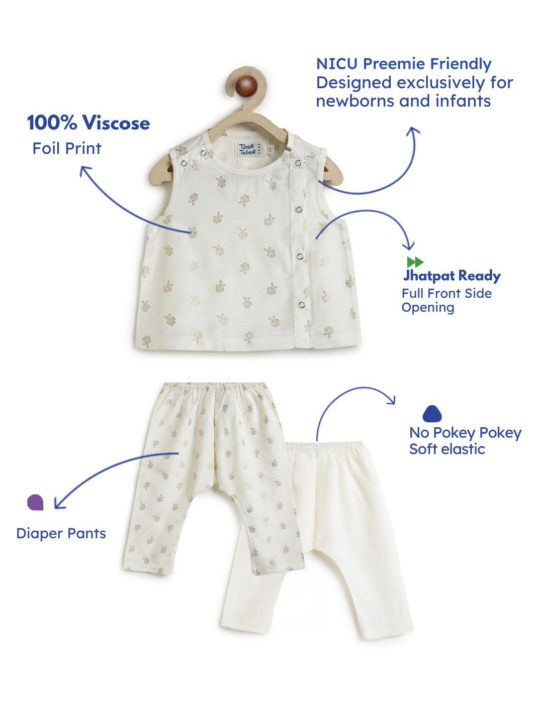 Festive Jhabla Set - Cream
