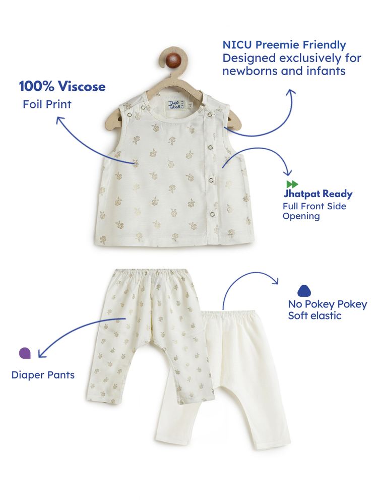 Festive Jhabla Set - Cream