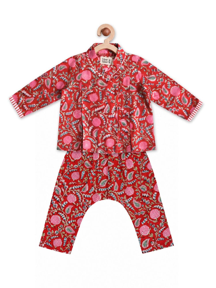 Flowers in bloom Flexi Kimono Set - Red
