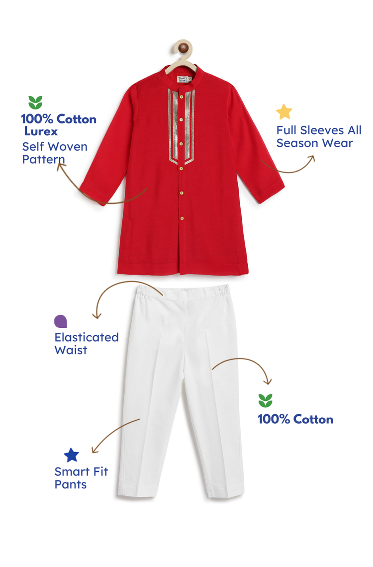 Tara Gota Kurta Set - Purple