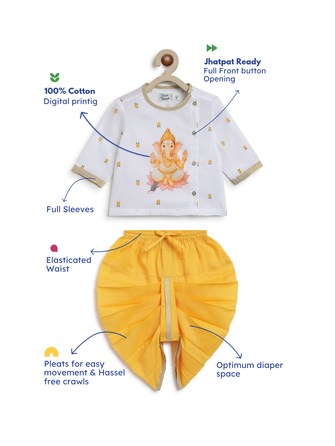 Ganpati Dhoti Kurta Set