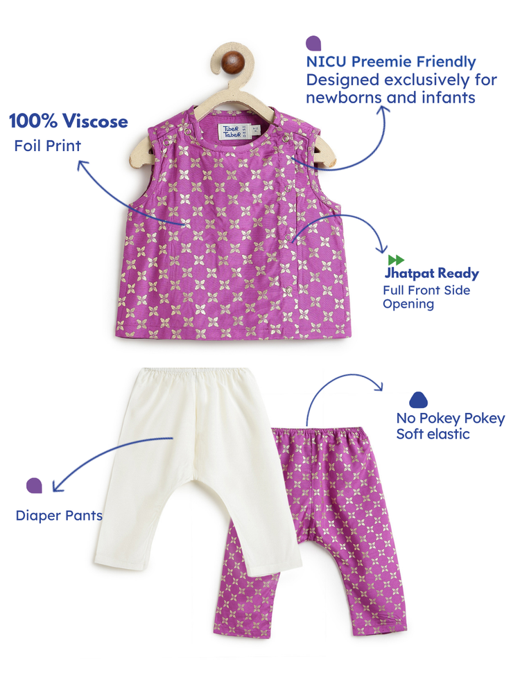 Festive Jhabla Set-  Purple