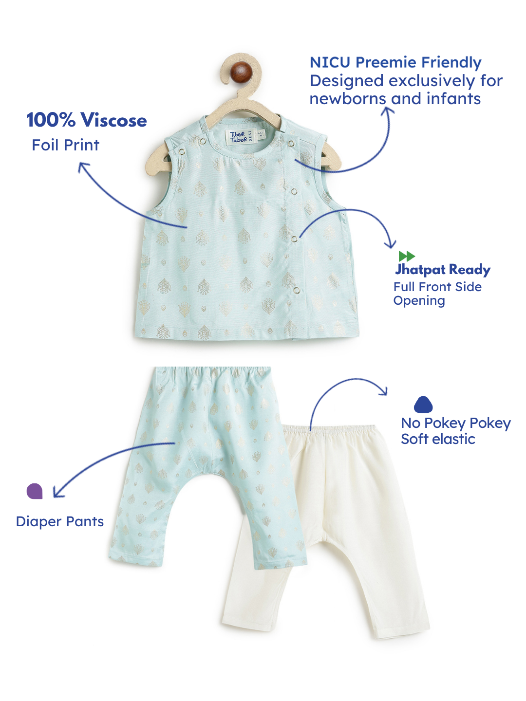 Festive Jhabla Set- Blue