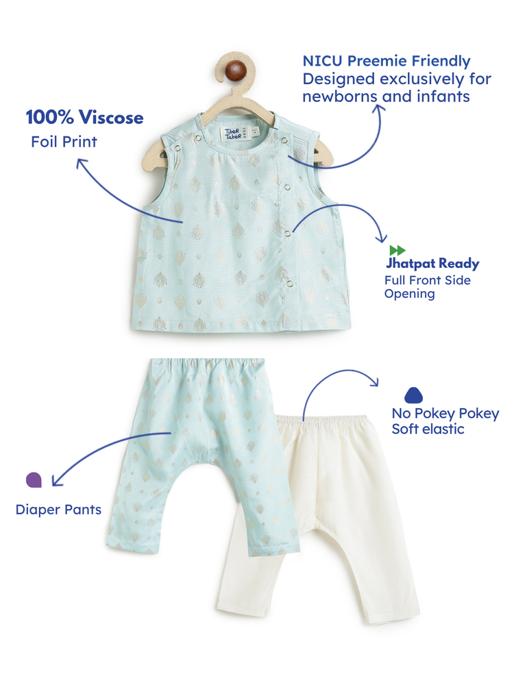 Festive Jhabla Set- Blue